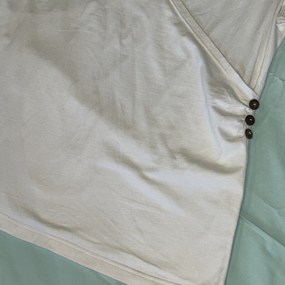 Neon Buddha Cotton/Spandex Wrap Shirt, Large, Coco Button Gathered, EUC… - Picture 3 of 10